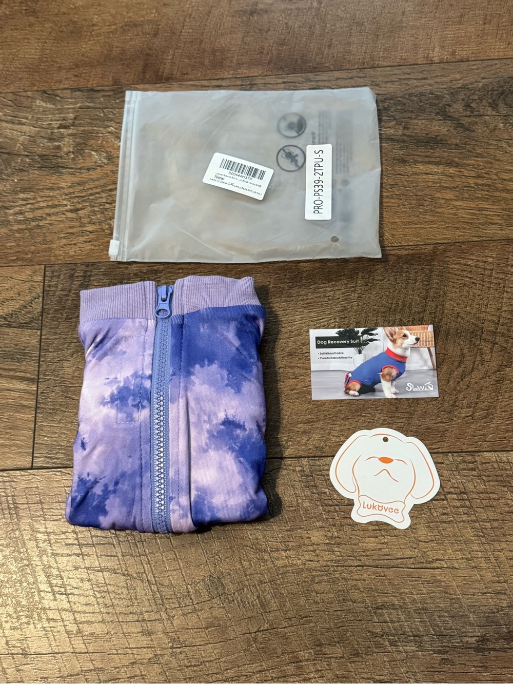 Purple Tie-Dye Pet Recovery Suit Jacket